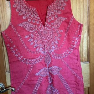 Roberta Roller Rabbit Red Embellished Tunic Dress